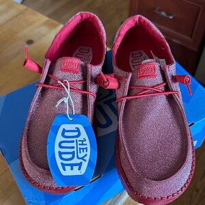 Hey Dude Sparkling Red Loafers